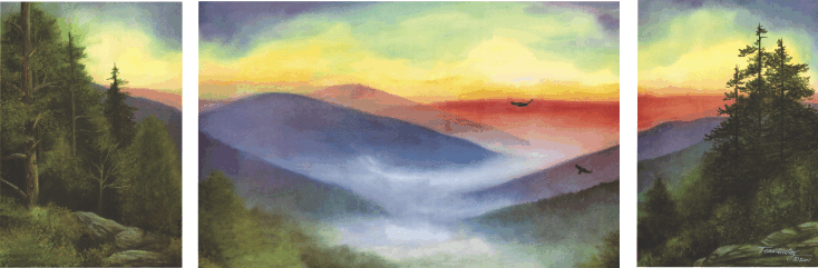 Misty Valley - Watercolor