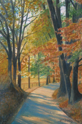 An original watercolor of Ogle Road in Gatlinburg. Autumn watercolor.